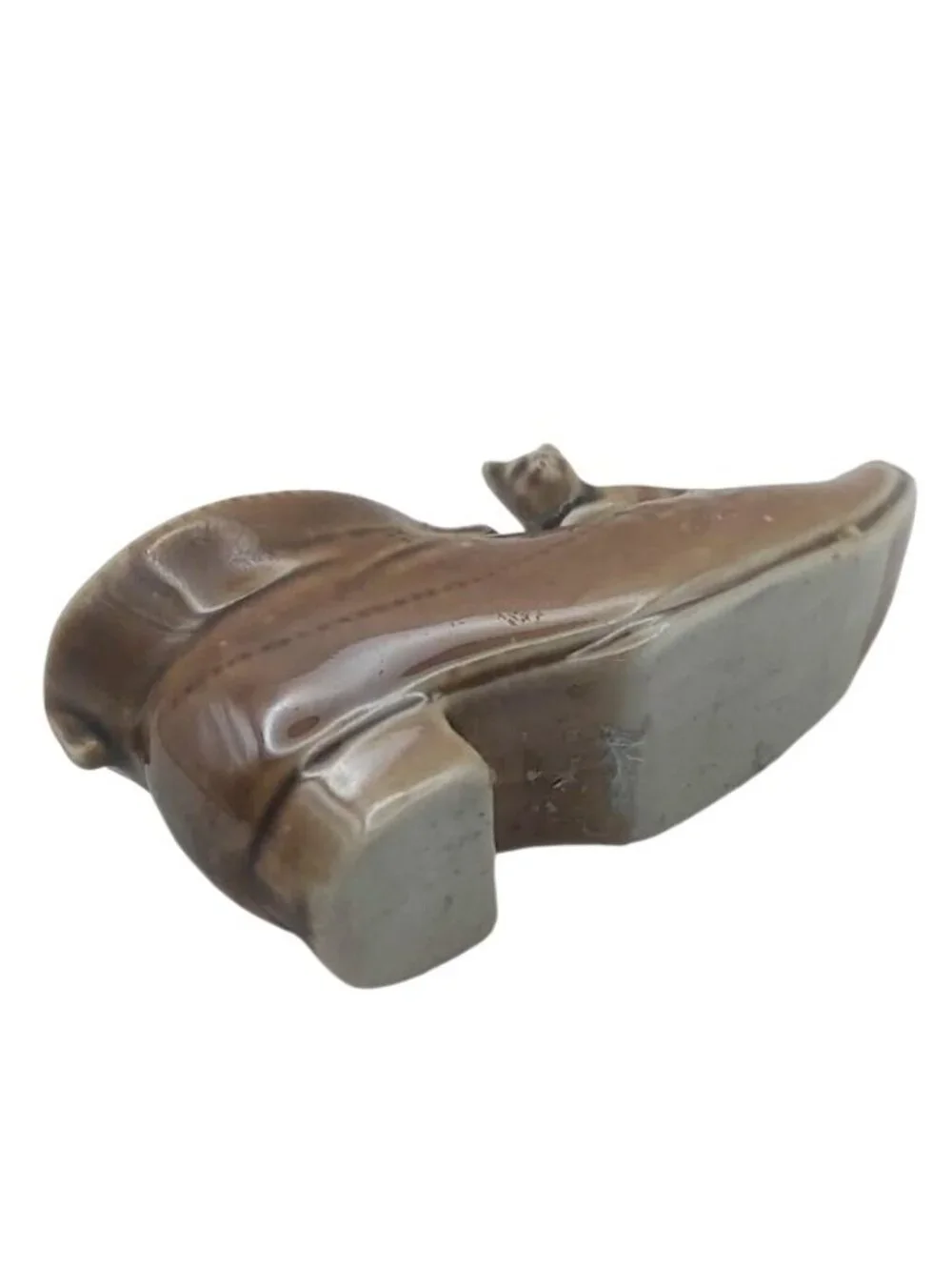 Vintage MCM Toothpick Holder Ceramic Shoe Boot With Mouse Germany #4965